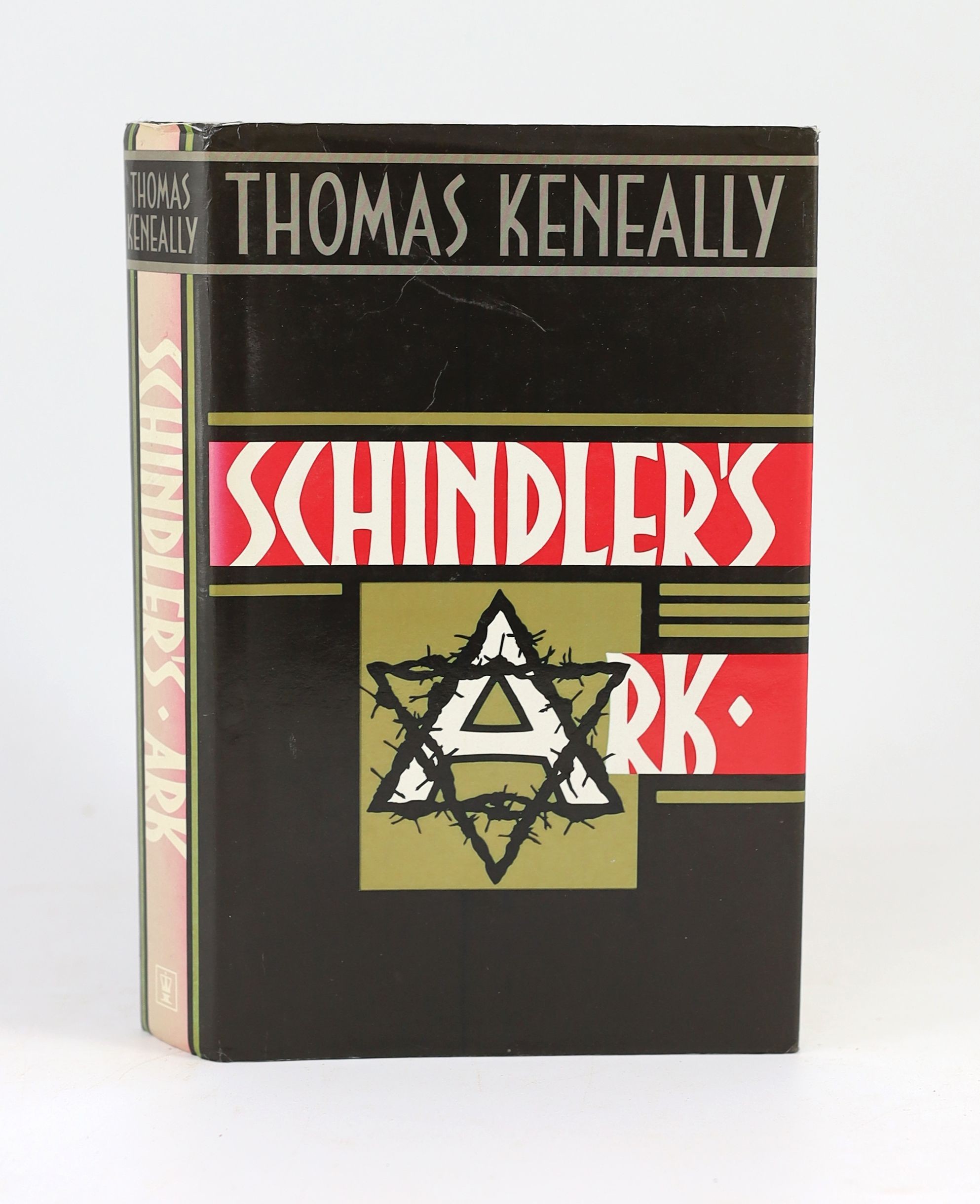 Keneally, Thomas- Schindler’s Ark, 1st edition, 2nd impression, 8vo, cloth, with unclipped d/j, inscribed - ‘’Darling Caroline, with love from Keneally, Christmas 1982 (N.B. Please don’t lose this one)’’, Hodder & Stough